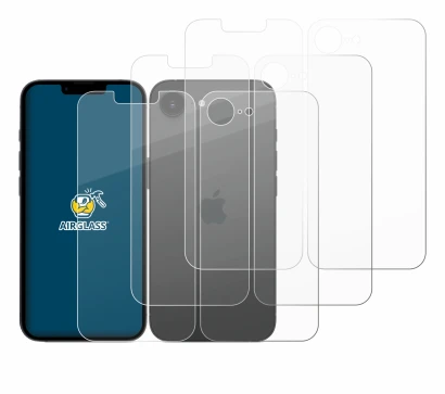 Imagen del dispositivo Apple iPhone 17e (Frontal+Trasero) con una amplia variedad de protectores de pantalla.