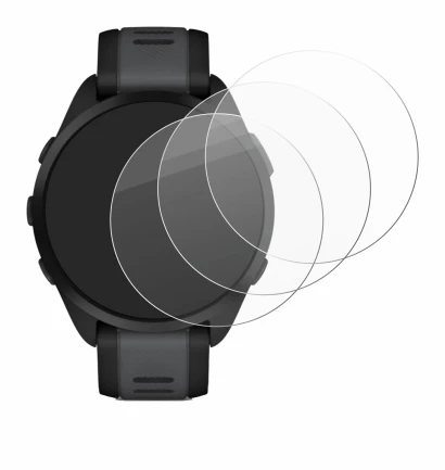 Imagen del dispositivo Garmin Forerunner 165 Music con una amplia variedad de protectores de pantalla.