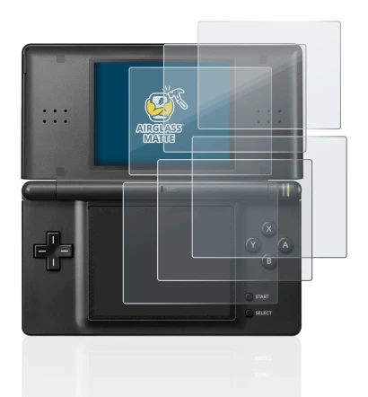 Imagen del dispositivo Nintendo DS LITE con una amplia variedad de protectores de pantalla.