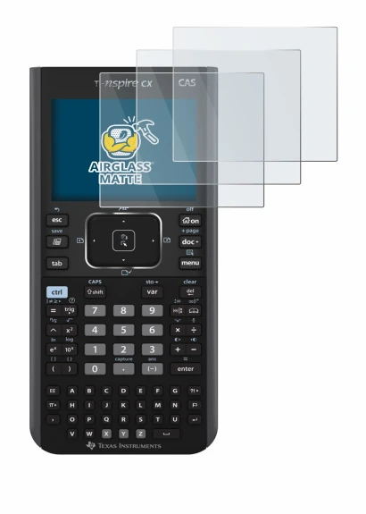 Imagen del dispositivo Texas Instruments Nspire CX CAS con una amplia variedad de protectores de pantalla.