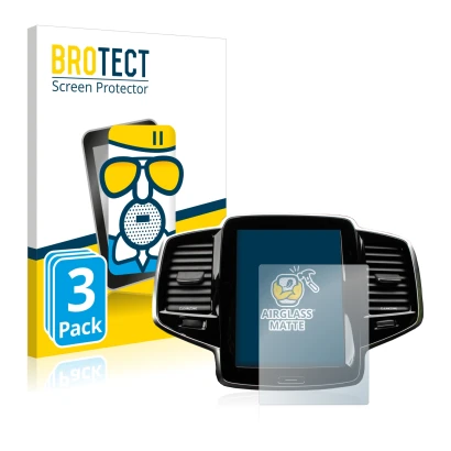 Parte frontal de un envase de producto con el logotipo de la marca BROTECT. Al lado se muestra el dispositivo Volvo XC90 Senus