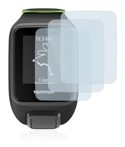 Imagen del dispositivo TomTom Runner 3 con una amplia variedad de protectores de pantalla.