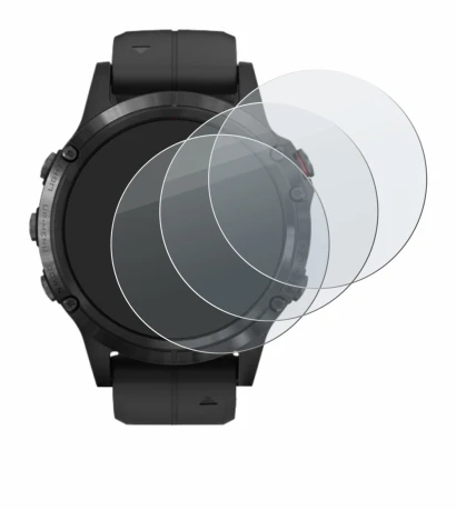 Imagen del dispositivo Garmin Fenix 5 Plus (47 mm) con una amplia variedad de protectores de pantalla.