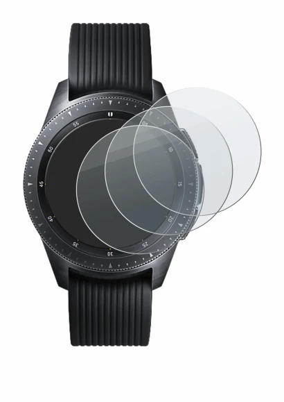 Imagen del dispositivo Samsung Galaxy Watch (42 mm) con una amplia variedad de protectores de pantalla.