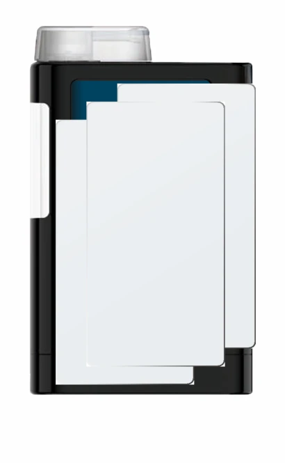 Imagen del dispositivo Mylife YpsoPump con una amplia variedad de protectores de pantalla.