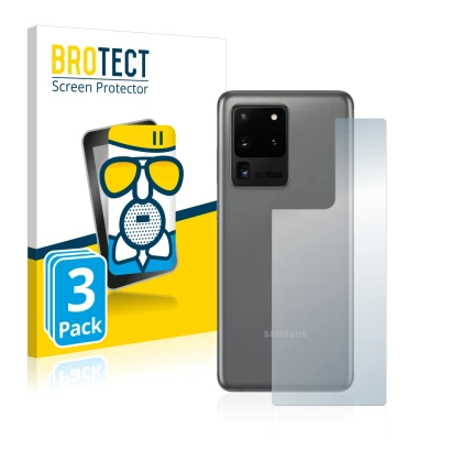 Parte frontal de un envase de producto con el logotipo de la marca BROTECT. Al lado se muestra el dispositivo Samsung Galaxy S