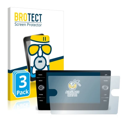 Parte frontal de un envase de producto con el logotipo de la marca BROTECT. Al lado se muestra el dispositivo Volkswagen Toura