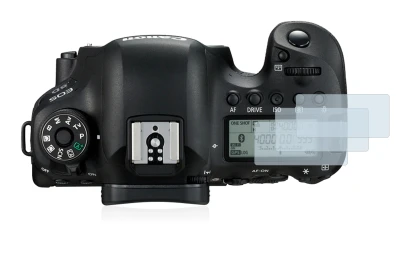 Imagen del dispositivo Canon EOS 6D (pantalla de hombro) con una amplia variedad de protectores de pantalla.