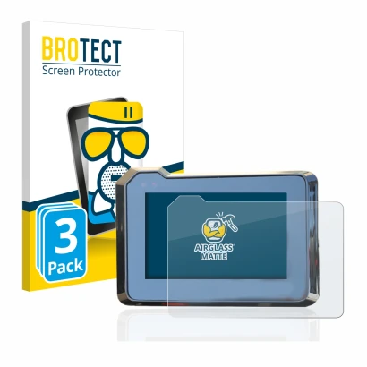 Parte frontal de un envase de producto con el logotipo de la marca BROTECT. Al lado se muestra el dispositivo KTM 1290 Super D