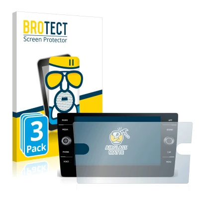 Parte frontal de un envase de producto con el logotipo de la marca BROTECT. Al lado se muestra el dispositivo Volkswagen Tigua