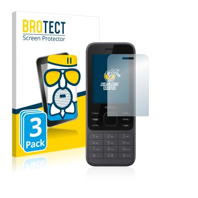 Parte frontal de un envase de producto con el logotipo de la marca BROTECT. Al lado se muestra el dispositivo Nokia 6300 2020 