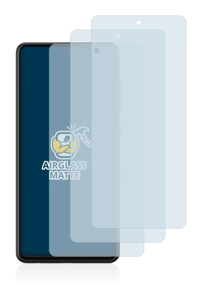 Imagen del dispositivo Samsung Galaxy A72 con una amplia variedad de protectores de pantalla.