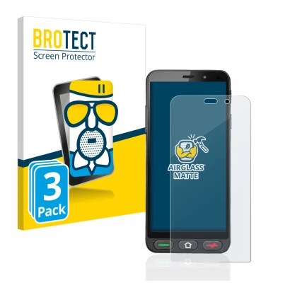 Parte frontal de un envase de producto con el logotipo de la marca BROTECT. Al lado se muestra el dispositivo Brondi Amico S N