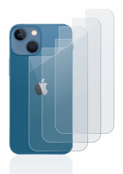 Imagen del dispositivo Apple iPhone 13 mini (Trasero) con una amplia variedad de protectores de pantalla.