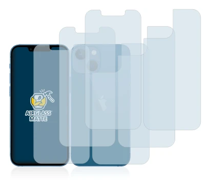 Imagen del dispositivo Apple iPhone 13 mini (Frontal+Trasero) con una amplia variedad de protectores de pantalla.