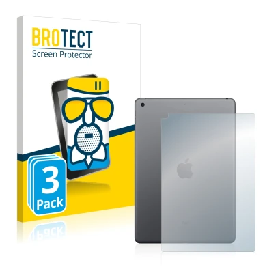 Parte frontal de un envase de producto con el logotipo de la marca BROTECT. Al lado se muestra el dispositivo Apple iPad 10.2″