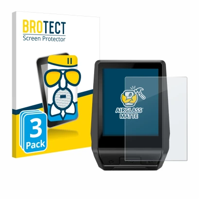 Parte frontal de un envase de producto con el logotipo de la marca BROTECT. Al lado se muestra el dispositivo Bosch Nyon 2 202