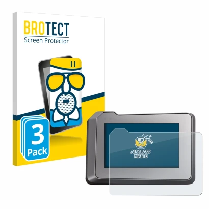 Parte frontal de un envase de producto con el logotipo de la marca BROTECT. Al lado se muestra el dispositivo KTM 1290 Super D