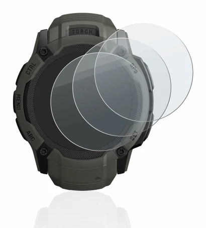Imagen del dispositivo Garmin Instinct 2X Solar con una amplia variedad de protectores de pantalla.
