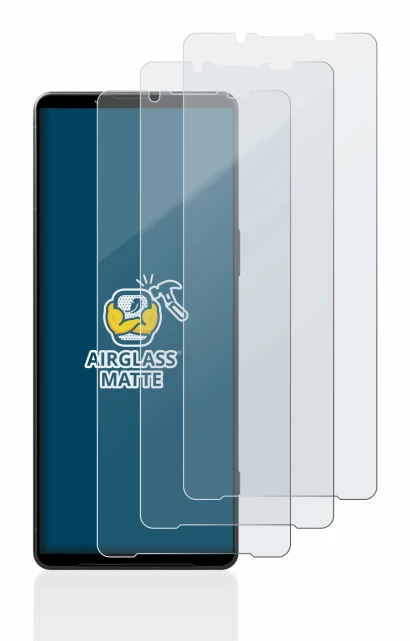 Imagen del dispositivo Sony Xperia 1 V con una amplia variedad de protectores de pantalla.