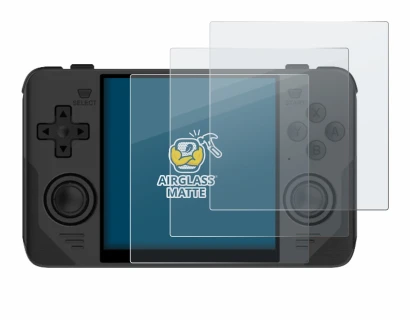 Imagen del dispositivo Powkiddy RGB30 con una amplia variedad de protectores de pantalla.