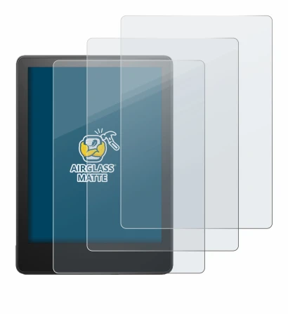 Imagen del dispositivo Amazon Kindle Paperwhite 2023 (11a Gen.) con una amplia variedad de protectores de pantalla.