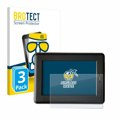 Parte frontal de un envase de producto con el logotipo de la marca BROTECT. Al lado se muestra el dispositivo XC Tracer Maxx I