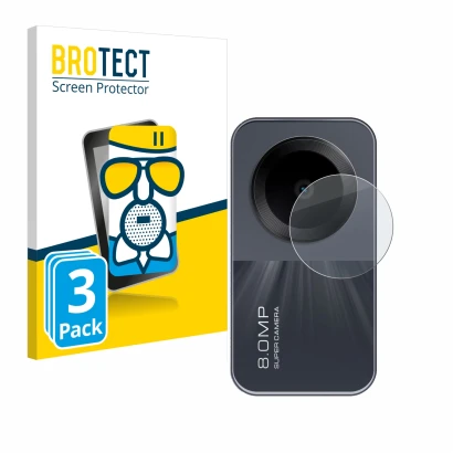 Parte frontal de un envase de producto con el logotipo de la marca BROTECT. Al lado se muestra el dispositivo Xiaomi Redmi Pad