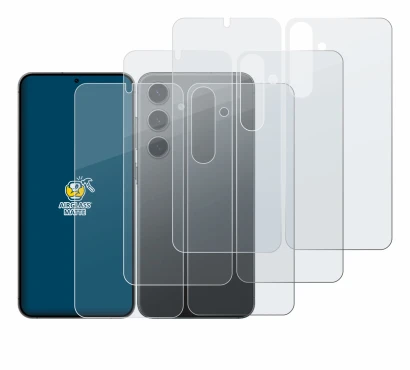 Imagen del dispositivo Samsung Galaxy S24 Plus (Frontal+Trasero) con una amplia variedad de protectores de pantalla.
