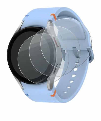 Imagen del dispositivo Samsung Galaxy Watch FE con una amplia variedad de protectores de pantalla.