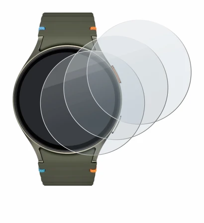 Imagen del dispositivo Samsung Galaxy Watch 7 (44 mm) con una amplia variedad de protectores de pantalla.