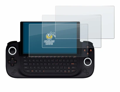 Imagen del dispositivo Ayaneo Slide con una amplia variedad de protectores de pantalla.