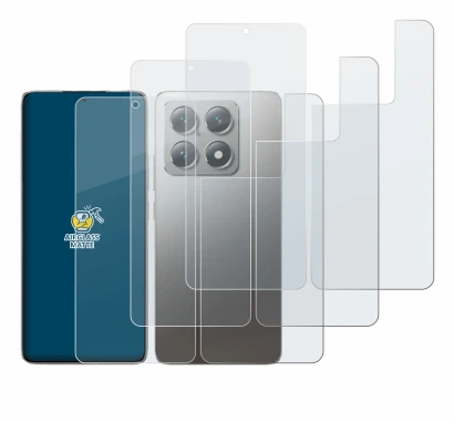 Imagen del dispositivo Xiaomi 14T (Frontal+Trasero) con una amplia variedad de protectores de pantalla.