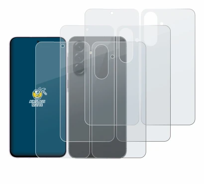 Imagen del dispositivo Samsung Galaxy A56 5G (Frontal+Trasero) con una amplia variedad de protectores de pantalla.