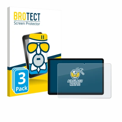 Parte frontal de un envase de producto con el logotipo de la marca BROTECT. Al lado se muestra el dispositivo Xiaomi Redmi Pad