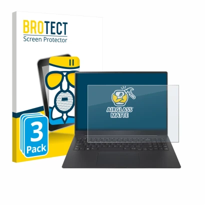 Parte frontal de un envase de producto con el logotipo de la marca BROTECT. Al lado se muestra el dispositivo LG gram Pro 16 2