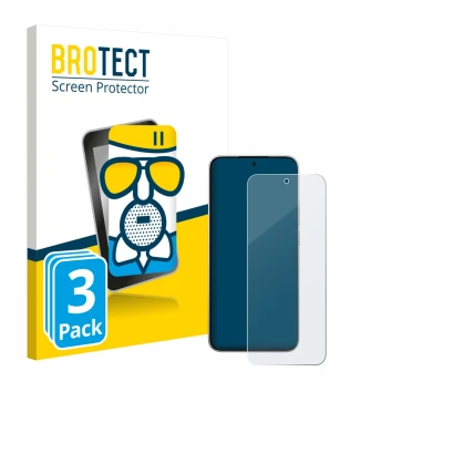 Parte frontal de un envase de producto con el logotipo de la marca BROTECT. Al lado se muestra el dispositivo Xiaomi 15T con s