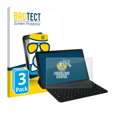 Parte frontal de un envase de producto con el logotipo de la marca BROTECT. Al lado se muestra el dispositivo Laptok YXPA7LBK 