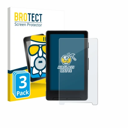 Parte frontal de un envase de producto con el logotipo de la marca BROTECT. Al lado se muestra el dispositivo Xteink X4 con su