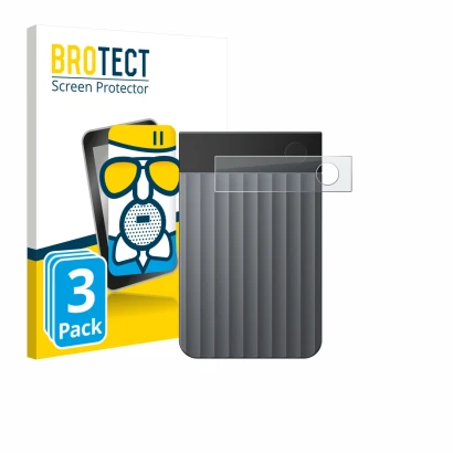 Parte frontal de un envase de producto con el logotipo de la marca BROTECT. Al lado se muestra el dispositivo PLAUD Note Pro c