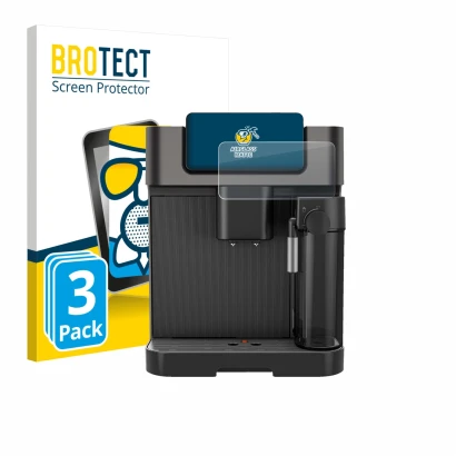 Parte frontal de un envase de producto con el logotipo de la marca BROTECT. Al lado se muestra el dispositivo Grundig KVA 7230