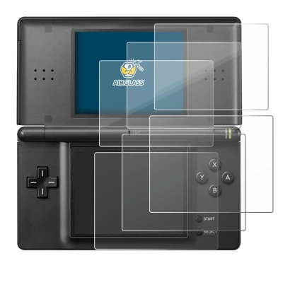 Imagen del dispositivo Nintendo DS LITE con una amplia variedad de protectores de pantalla.