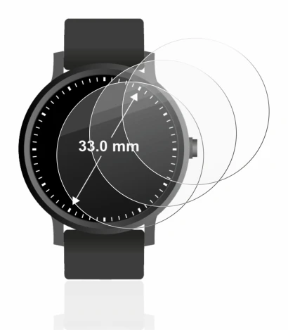 Imagen del dispositivo Relojes (Circular, ø: 33 mm) con una amplia variedad de protectores de pantalla.
