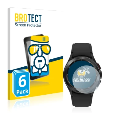 Parte frontal de un envase de producto con el logotipo de la marca BROTECT. Al lado se muestra el dispositivo Samsung Galaxy W