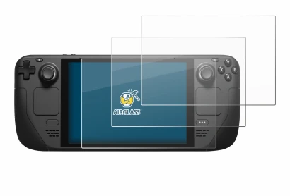 Imagen del dispositivo Valve Steam Deck con una amplia variedad de protectores de pantalla.