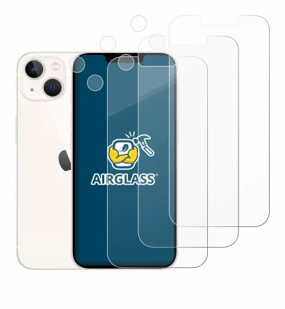 Imagen del dispositivo Apple iPhone 13 (Frontal+Cámara) con una amplia variedad de protectores de pantalla.