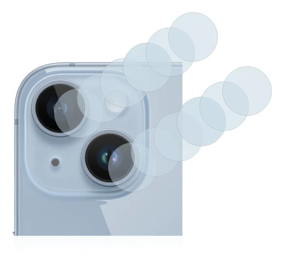Imagen del dispositivo Apple iPhone 14 (SÓLO Cámara) con una amplia variedad de protectores de pantalla.