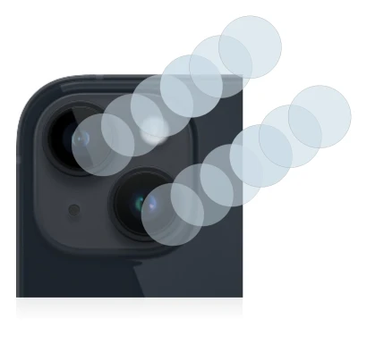 Imagen del dispositivo Apple iPhone 14 Plus (SÓLO Cámara) con una amplia variedad de protectores de pantalla.