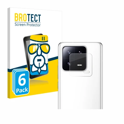 Parte frontal de un envase de producto con el logotipo de la marca BROTECT. Al lado se muestra el dispositivo Xiaomi 13 Pro (S