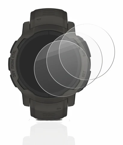 Imagen del dispositivo Garmin Instinct 2 Solar con una amplia variedad de protectores de pantalla.